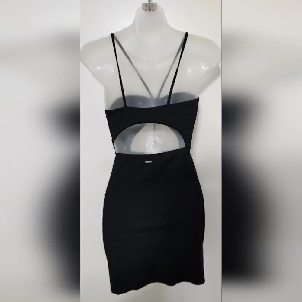 Maaji Black Cut Out Bodycon Mini Dress MEDIUM Kristin Coconutgirl Beach Club